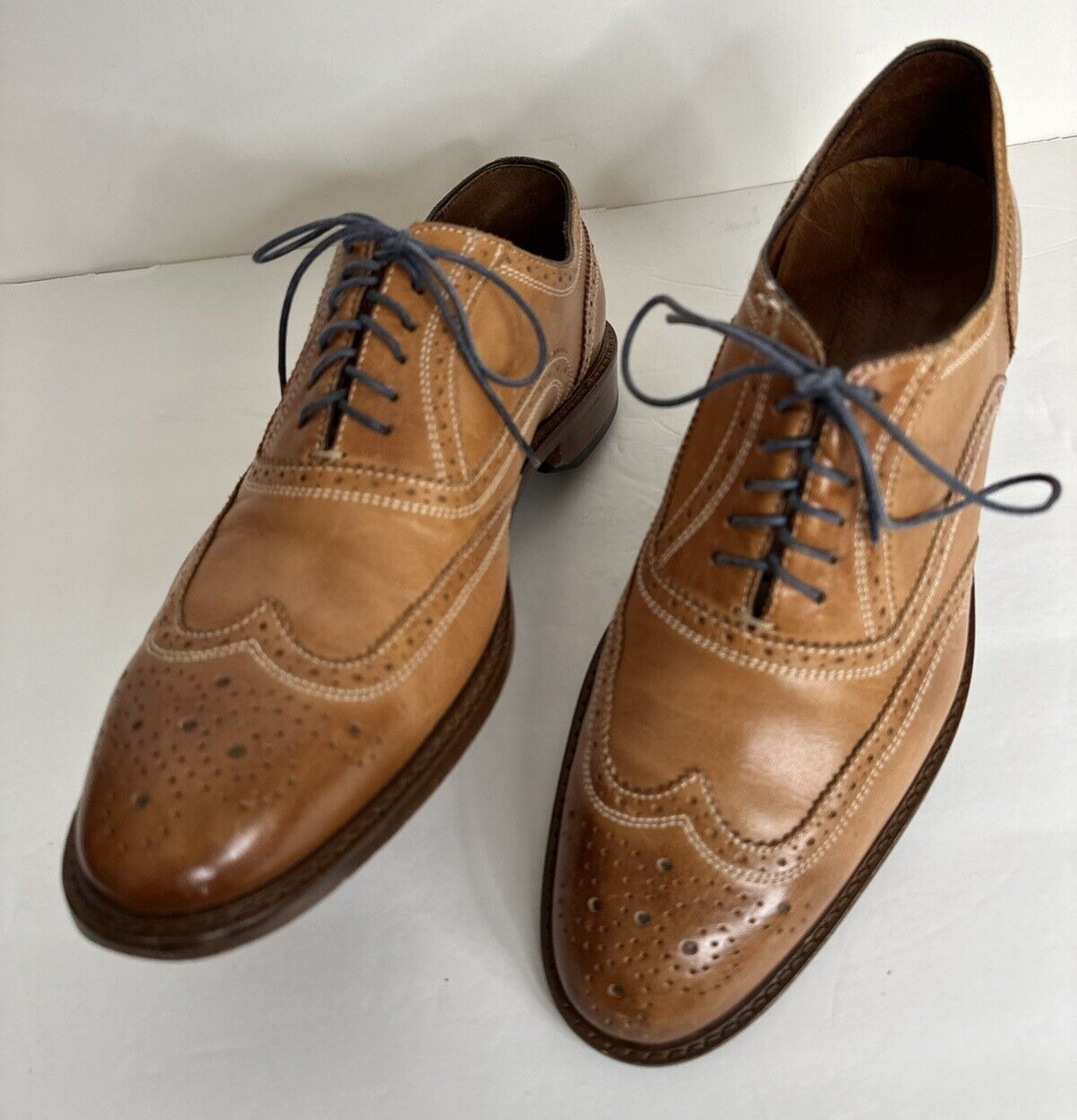 Mercanti Fiorentini Italian Leather Wingtip Oxford Lace Up  display picture 3