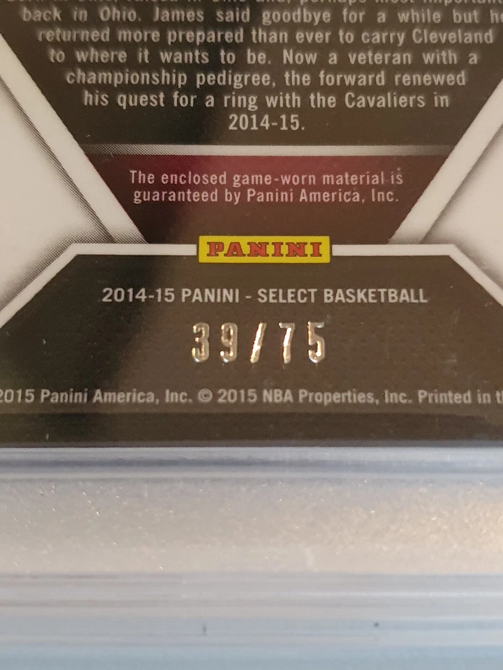2014 Select Lebron James #PATCH /75 Game Worn Jersey Swatches - PSA 9 (POP 10) - Image 3 of 4