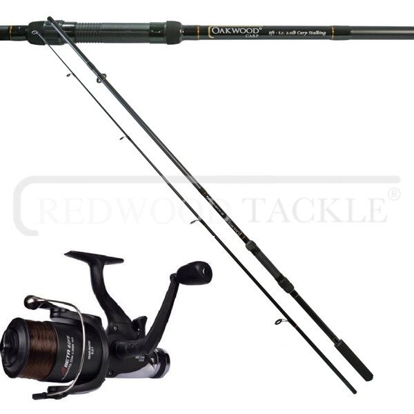 OAKWOOD Carp Fishing Stalker Rod 10ft 2LB TC & Shakespeare BTR / FreeSpool  Reel