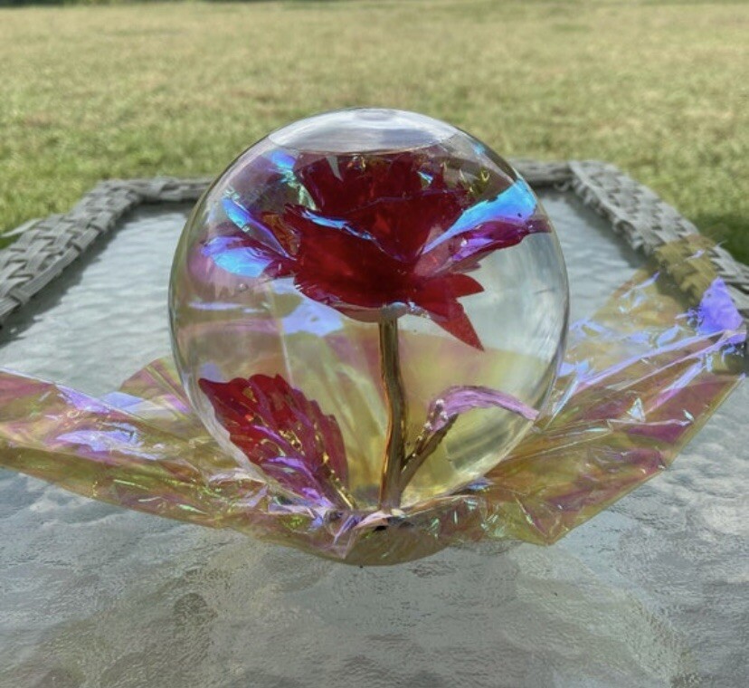 Red Galaxy Rose Water Globe eBay