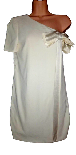 Viktor & Rolf White Ivory Stunning One Shoulder Women's Bow Dress Size S - Picture 7 of 7