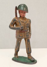 Vintage 1930's Manoil Barclay Lead Metal WW1 Marching Soldier w/ Rifle - Rare