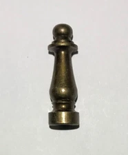New 1 1/2" Column Style Brass Lamp Finial, Antique Brass Finish, 1/4-27F, BF950A