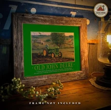 Vintage John Deere Tractor Art Print Motivational Poster Farm Office Wall Decor
