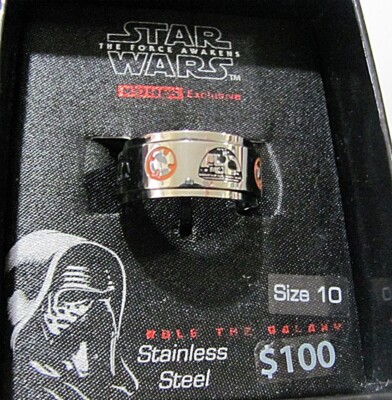 Sz 10 BB-8 Spinner Ring STAR WARS Stainless Steel Fidget Band NEW in BOX