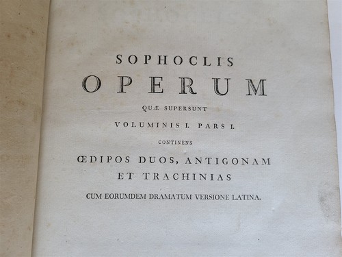 1786 SOPHOCLES TRAGEDIES 2 VOLUMES antique LATIN & GREEK TEXT - Imagen 9 de 15