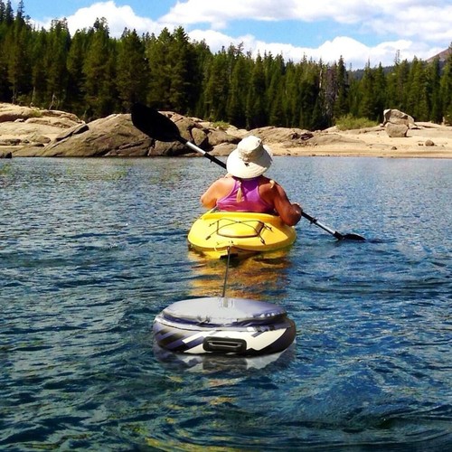 Enfriador flotante inflable para kayak PVC enfriador de río flotador con cuerda de remolque para kayak - Imagen 3 de 10