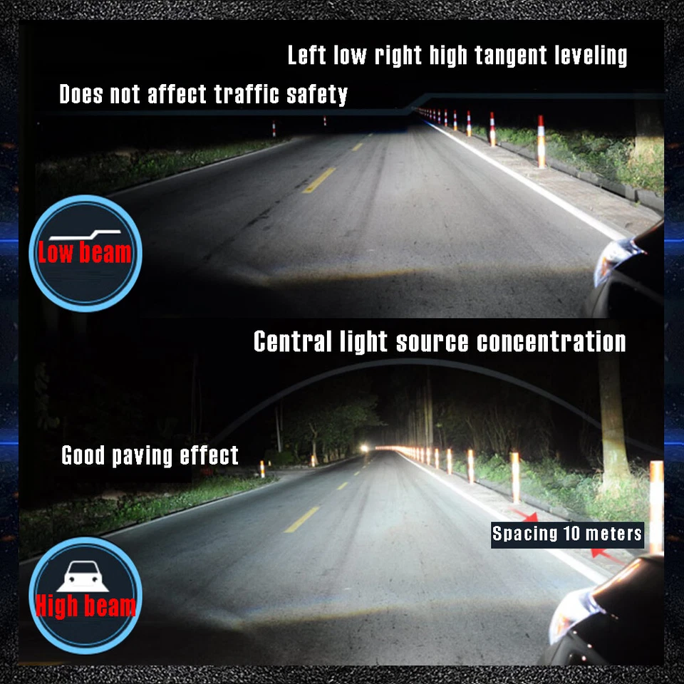 Kit de bombillas LED de frijol bajo 9005 6000 k blancas para Hyundai Elantra 2014-2019 Foto 3 de 4