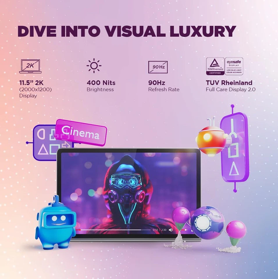 Lenovo Tab Plus with Octa JBL Hi-Fi Speakers-8 GB RAM 128 GB ROM Wi-Fi Tablet - Image 2 of 4