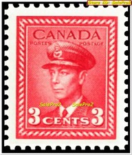 CANADA 1942 CANADIAN KING GEORGE VI WAR ISSUE MINT FACE 3 CENT MNH VINTAGE STAMP