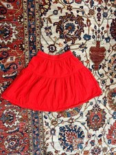 LILMIC x H M Kids Red Tiered Skirt Size 6-7Y 100 Cotton Elastic Waist Cute