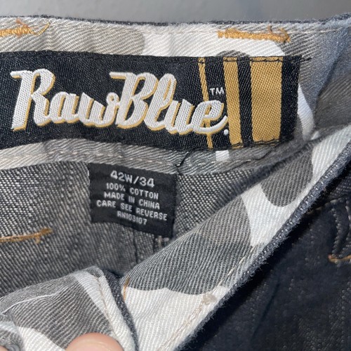 RAW BLUE Jeans Sz 42x34 Boot Hip-Hop Skater Jeans Y2K FUBU Southpole Boots - Picture 6 of 9