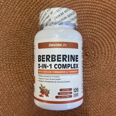 Berberine 3 In 1 Complex  w/ Ceylon Cinnamon & Turmeric,  120 Capsules 09/2026