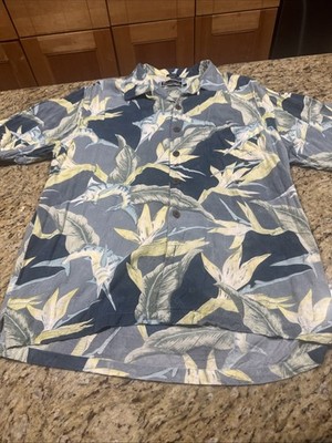 Island Tropics Shirt Men s Large 100% Rayon Floral Hawaiian Shirt S/S Cpix