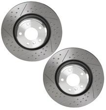 Brembo Pair Set Of 2 Rear Drilled Slotted Brake Disc Rotors For Bmw F22 F30 F34
