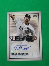 2021 Topps Baseball Dane Dunning RC 70YA-DD - '70 Years of Baseball Autograph