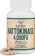 Nattokinase Supplement 4,000 FU Servings, 120 Capsules (Derived from Japanese Na