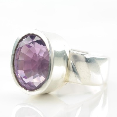 Sj Purple Amethyst Sterling Silver Ring Size 7