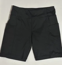 Girls L 10/12 Bike Shorts Black with Side Pocket Athletic Works Bike Ride