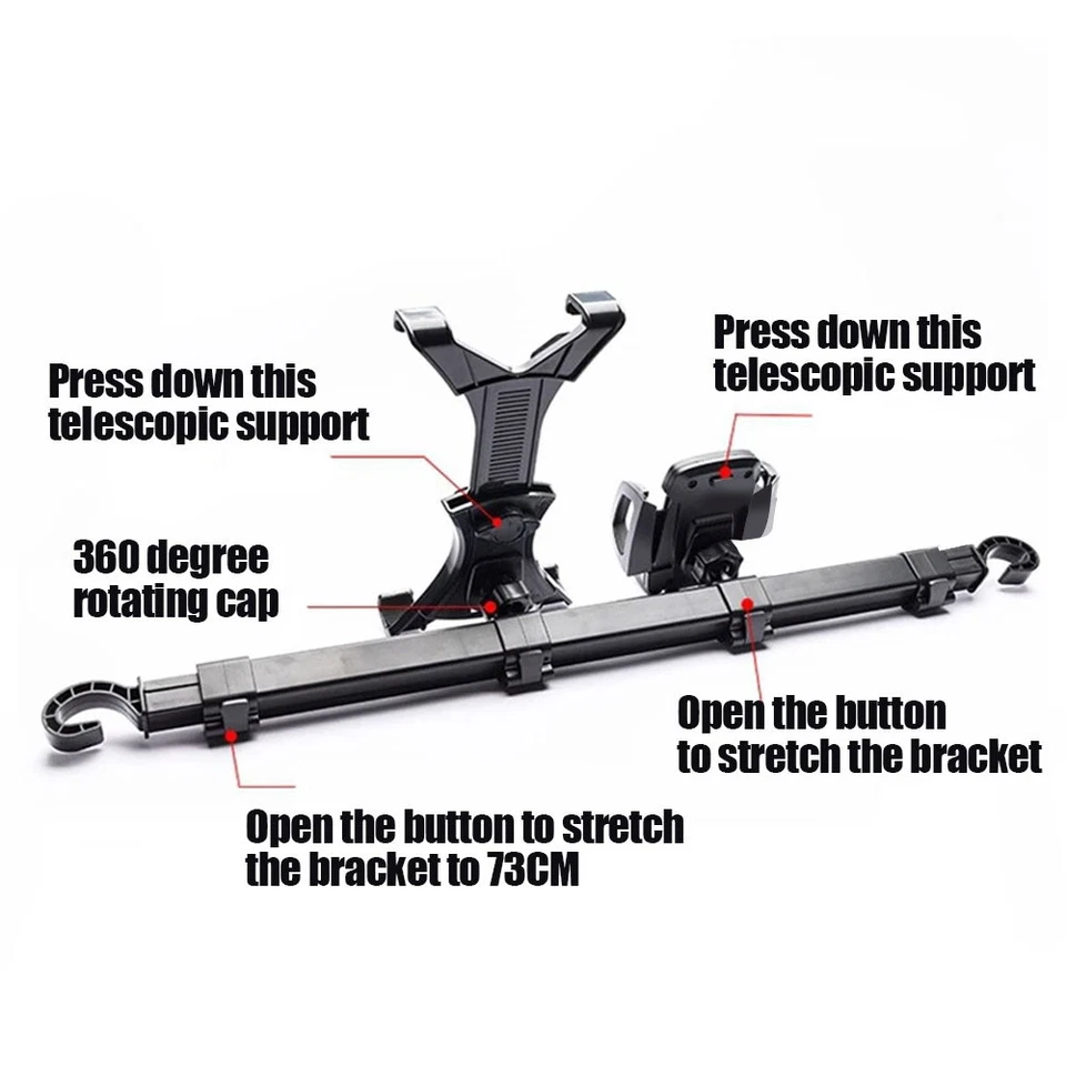 Soporte de soporte para teléfono tableta de automóvil Soporte de montaje para teléfono 2 en 1 para iPad Foto 4 de 4