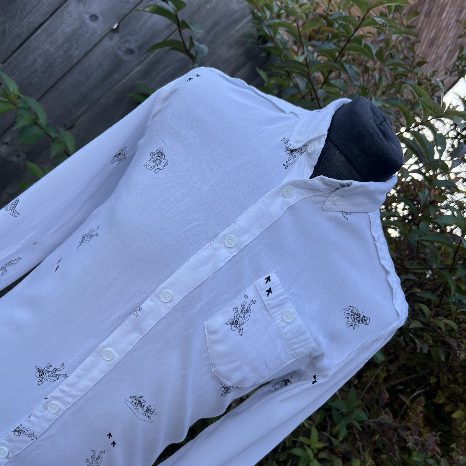 Gremlins X Drop Dead Print Pattern Button Up Shir… - image 1
