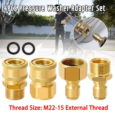 #ad 4PCS Pressure Washer Adapter Set Quick Disconnect Kit M22 Swivel 3 8#x27;#x27; Connects $12.92