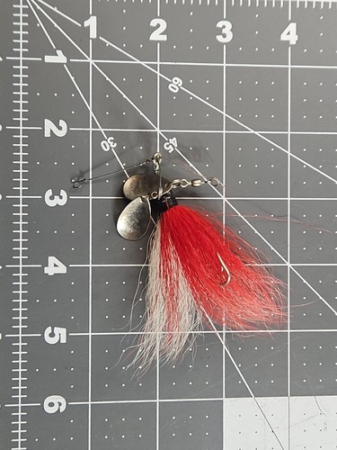 Spinners Shannon Twin Spinners de Colección Raros • Rojo Blanco Bucktail EE. UU. GUC F1 - Imagen 9 de 11