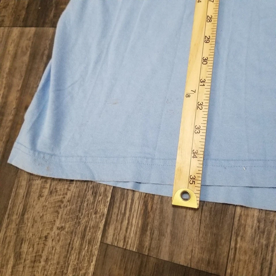 Vintage Tweety Bird Sleep Shirt Blue One Size Warner Bros Front & Back Discolor - Image 4 of 4