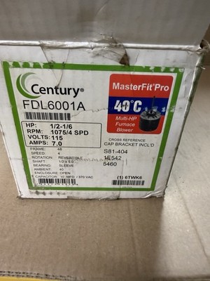 Century 5-5/8'' PSC Motor, 1/2 - 1/6 HP, 1075 RPM, Reversible (115V)