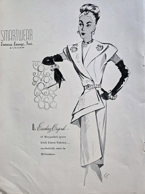 1946 womens Eisenberg Original Irish Linen dress Emma Lange Vintage ad |  eBay