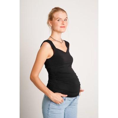 NOM Maternity Lola Tank Black LG
