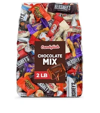 Chocolate Candy Mix - 2 LB Bulk Assorted Individually Wrapped Full-Size and Mini