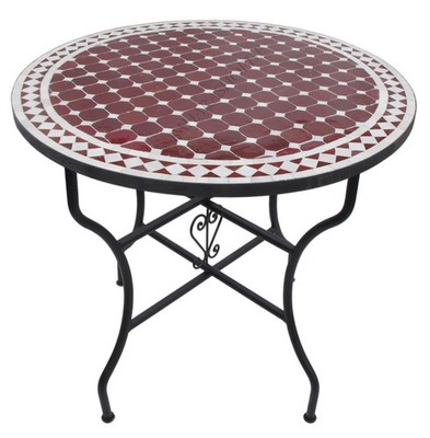 Bistro Tisch Balkontisch Mosaik Gartentisch Rund Indoor Outdoor Table Ø 80 cm