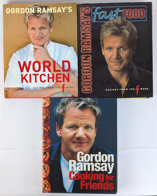 Gordon Ramsay x 3 Cookbooks Cooking for Friends + World Kitchen + Fast Food