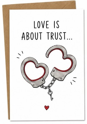 Funny Anniversary Card for Wife Husband Girlfriend Boyfriend Love Card, Handcuff