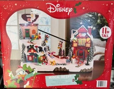 Brand New Disney 11" Pre-Lit Musical Ski Village