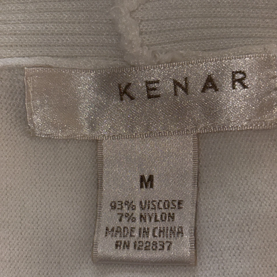 Cardigã de malha KENAR marfim frente aberta cascata babado manga média 3/4 peplum FR S - Imagem 4 de 4