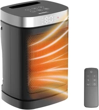 Portable PTC Ceramic Space Heater - Fast Heating, 70° Oscillation, Remote Contro