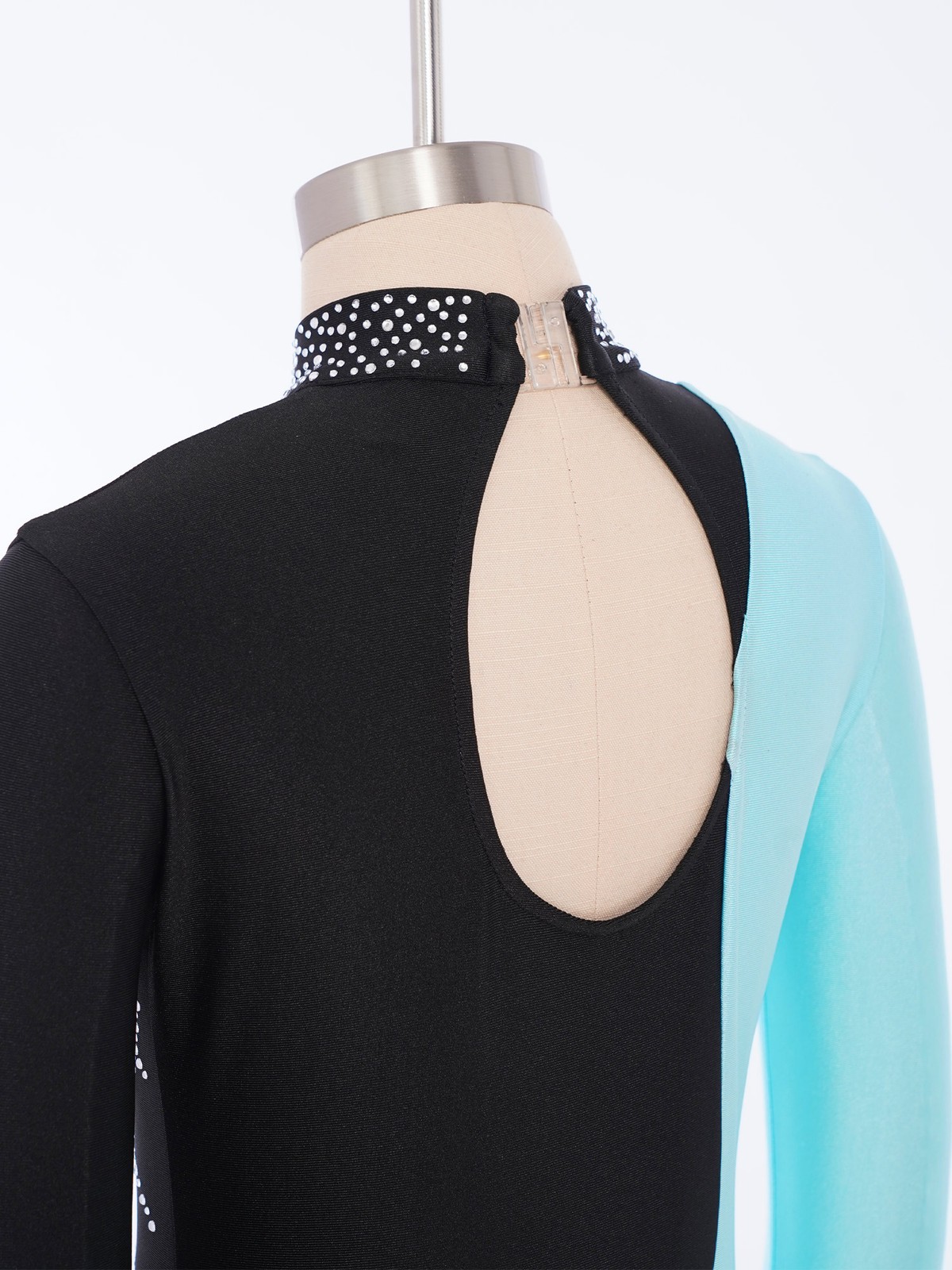 Girls Bodysuit Rhythmic Ballet Shiny Unitard Skating Leotard Color Block Jazz