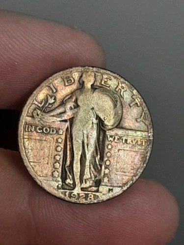 1928- S Standing Liberty Quarter Toning