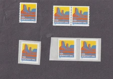 Triple 5c Butte SA US #2902, 2902B WA/SA Lot (2) F-VF , MNH Pair & Single