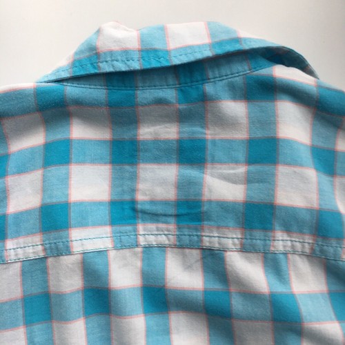 HOLLISTER SHIRT BLOUSE Womens XS Extra Small Turquoise BLUE Checked check Casual - Picture 12 of 12