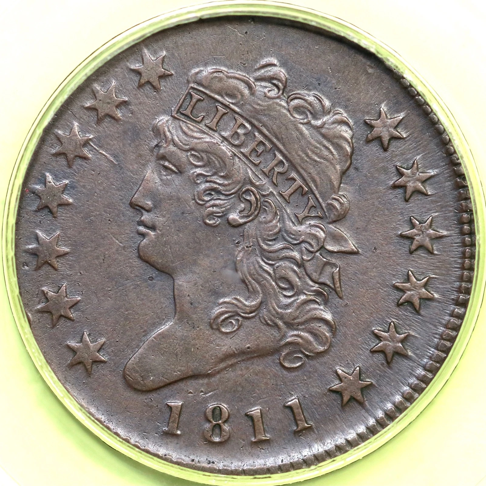 1811 S-287 R-2 PCGS AU50 Classic Head Large Cent Coin 1c