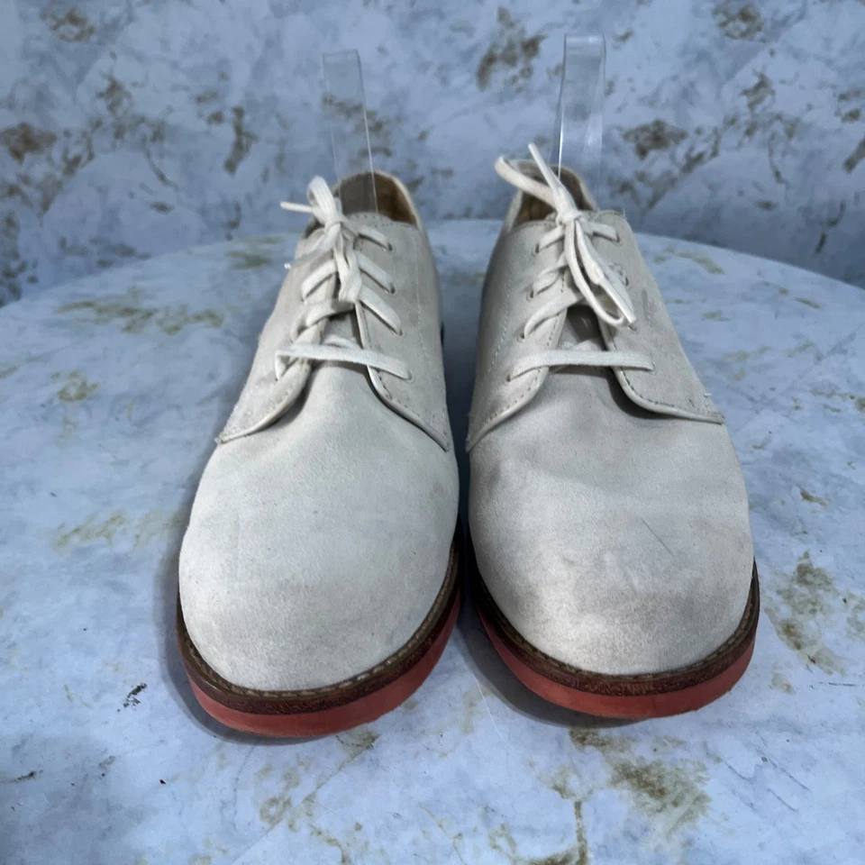 Polo Ralph Lauren Barton Men's Size 7 Shoes Beige Red Suede Comfort Oxfords - Image 3 of 4