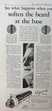 1926 Colgate Rapid Shave Cream Beard Base Water Absorbent New York VTG Print Ad