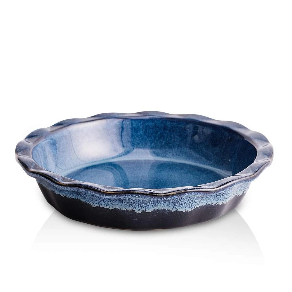 Ceramic, 9 Inches Pie Plate, Pie Dish for Dessert Kitchen, Round Baking Dish ...