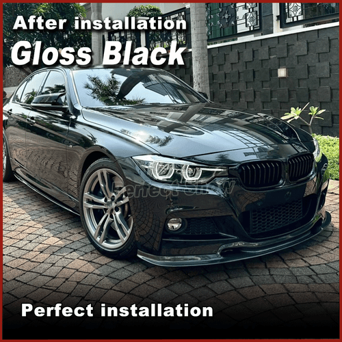 For BMW 3 Series F30 318i 320i MTech Bumper 12-18 Gloss Black Front Lip Spoiler  - Bild 3 von 9