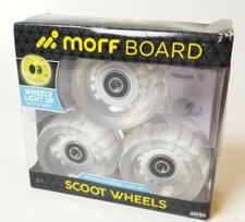 Morf Board Motion Powered Light Up Scoot Wheels Green 3 Pack New Accessories!