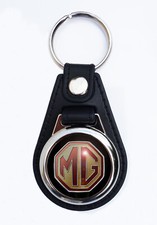 MG FAUX LEATHER KEY RING / KEY FOB.CLASSIC MG CARS-MIDGET-MGB ROADSTER-MGBGT.