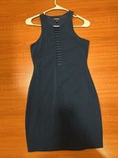 Express Racerback Blue Short Dress Size: S Open Front